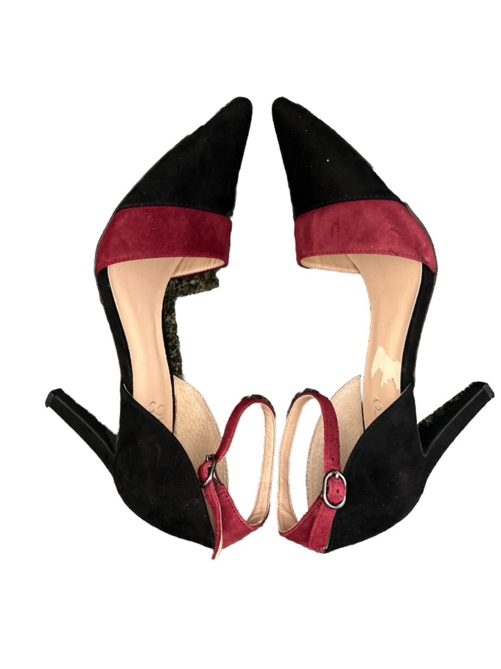 Franco Sarto Leather Suede Ankle Strap Pump Shoe Size 9.5 M.